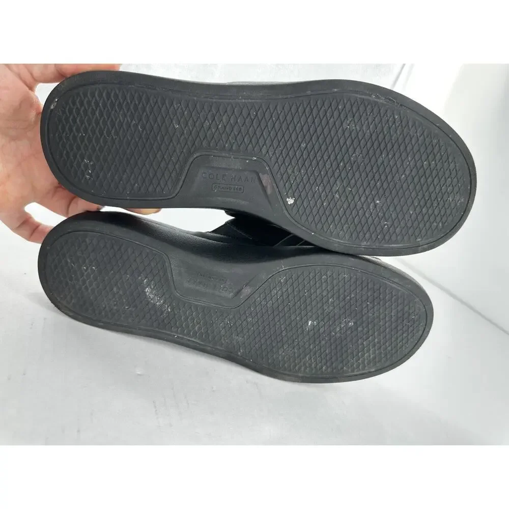Cole Haan Shoes 7.5 Grandpro Rally Slide Sandals Black Leather Platform